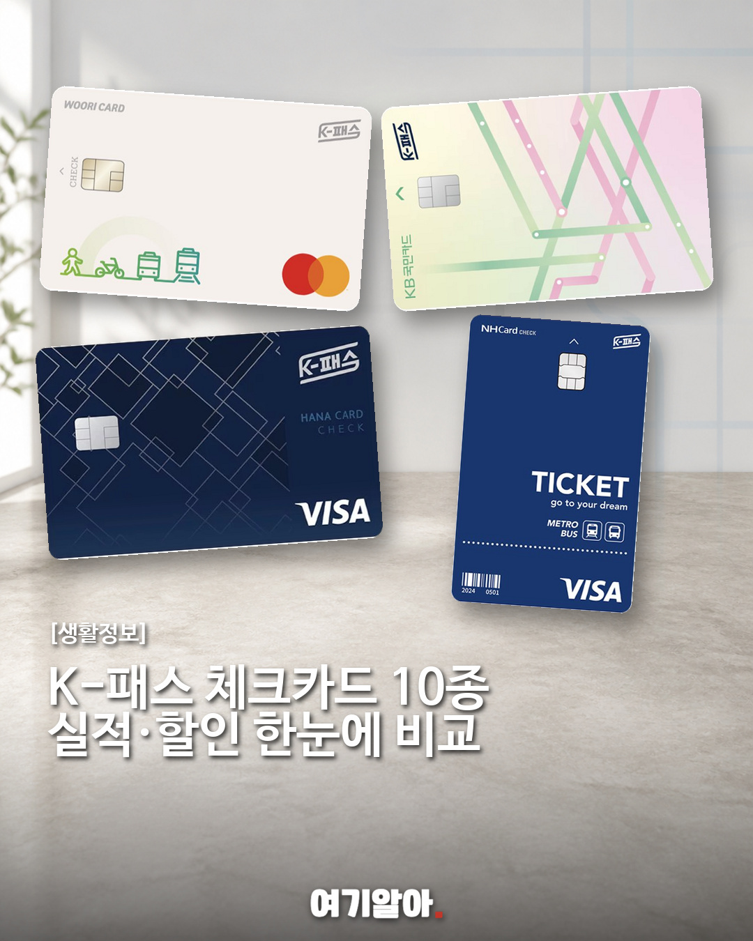 K-패스 체크카드 10종 실적·환급 한도 비교